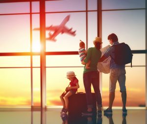 family at airport