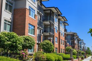 Modern apartment buildings